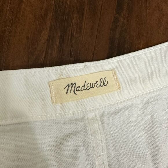MADEWELL A-Line Rigid Denim Mini Skirt Button-Fly in White - Picture 8 of 12